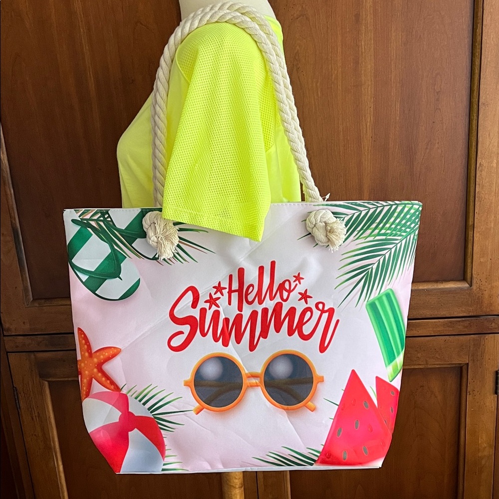 Hello Summer Beach Tote Bag - Multicolor - Picture 2 of 11